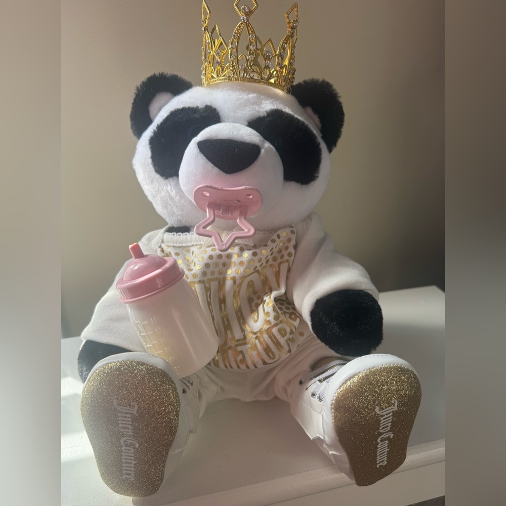 Plush Panda Bear wearing Juicy Couture with matching sneakers.